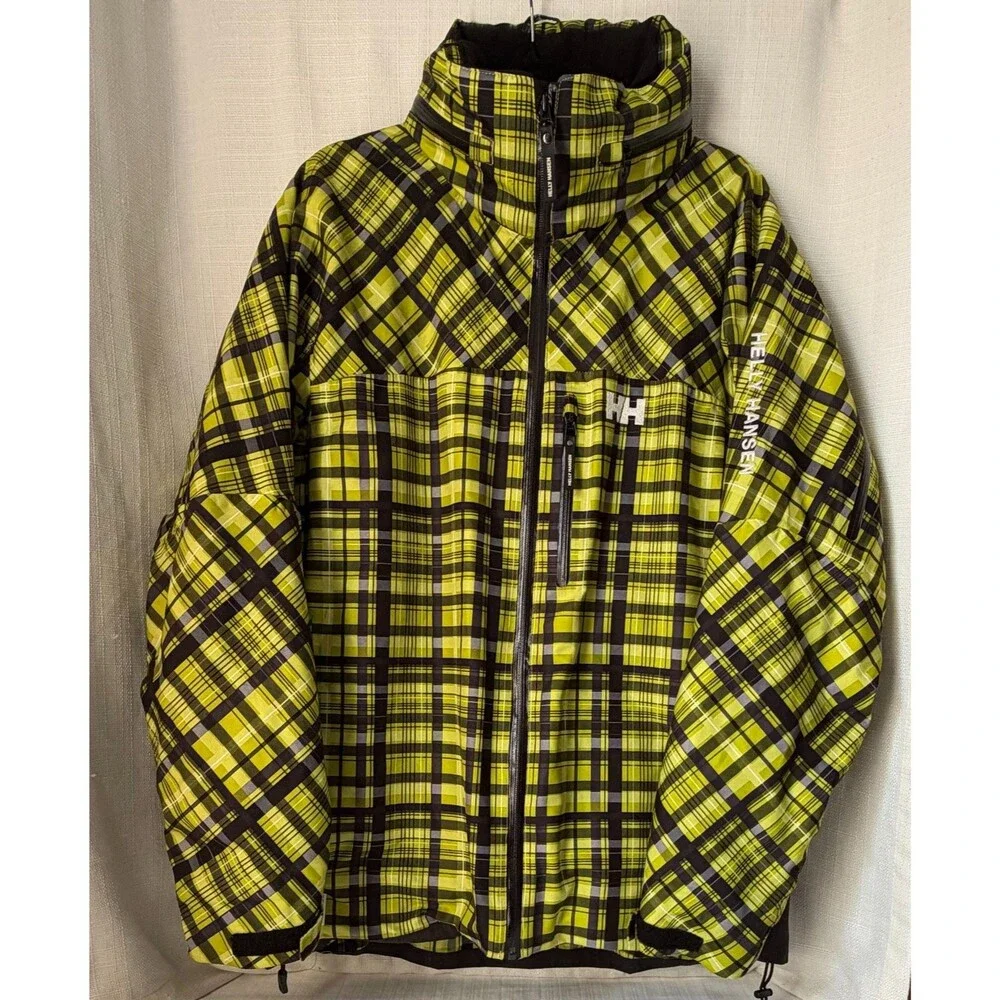Helly Hansen TechXP Ski Jacket Mens XL Plaid Thinsulate  Snowboard Coat